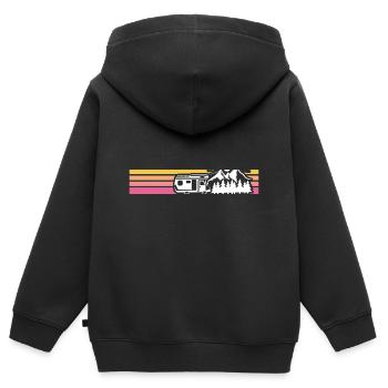 Camping Camping bande de camping - Sweat Premium à capuche zippé enfant bio - noir - Dos - AI Model Kid Male (0cm)