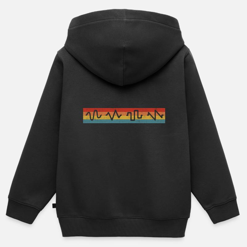 Synthesizer Audio Waveform Synth Rave Analog - Kids Premium Organic Zip-up Hoodie - black