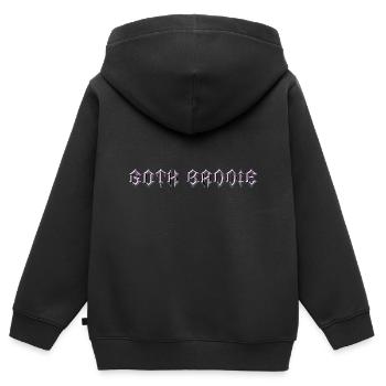 Méchant gothique ! Gothique Fille Gothique Esthétique - Sweat Premium à capuche zippé enfant bio - noir - Dos - AI Model Kid Male (0cm)