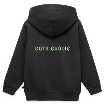 Méchant gothique ! Gothique Fille Gothique Esthétique - Sweat Premium à capuche zippé enfant bio - noir - Dos - AI Model Kid Male (0cm)