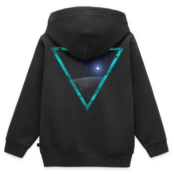 La vue dans l'espace - Sweat Premium à capuche zippé enfant bio - noir - Dos - AI Model Kid Male (0cm)