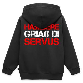 Habedere Griaß Di Servus Habe Die Ehre Grüß Dich - Kids Premium Organic Zip-up Hoodie - black - Back - AI Model Kid Male (0cm)