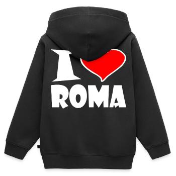I Love Roma - Kinder Premium Organic Zip Hoodie - Schwarz - Hinten - AI Model Kid Male (0cm)