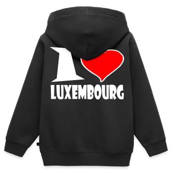 Luxemburg - Kinder Premium Organic Zip Hoodie - Schwarz - Hinten - AI Model Kid Male (0cm)