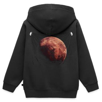 Astronaut, Weltraum, Mars Planet, Planet, weltraum - Kinder Premium Organic Zip Hoodie - Schwarz - Hinten - AI Model Kid Male (0cm)