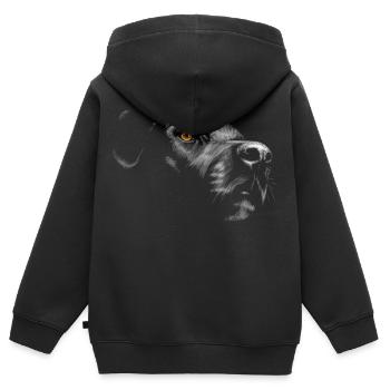 Labrador - Sweat Premium à capuche zippé enfant bio - noir - Dos - AI Model Kid Male (0cm)