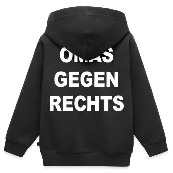 omas gegen rechts - Kinder Premium Organic Zip Hoodie - Schwarz - Hinten - AI Model Kid Male (0cm)