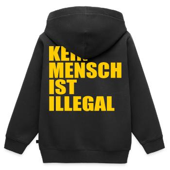 kein mensch ist illegal - Kinder Premium Organic Zip Hoodie - Schwarz - Hinten - AI Model Kid Male (0cm)