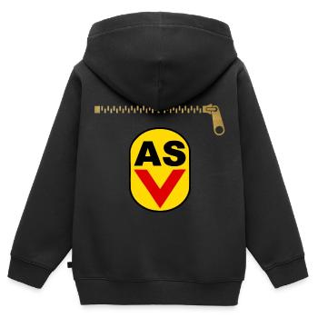 RDA - ASV - NVA - Retro Ostalgie - Sweat Premium à capuche zippé enfant bio - noir - Dos - AI Model Kid Male (0cm)