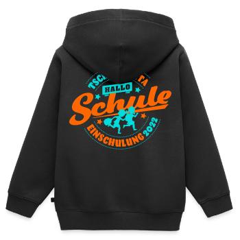 Einschulung erste Klasse - Kinder Premium Organic Zip Hoodie - Schwarz - Hinten - AI Model Kid Male (0cm)