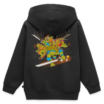 Teenage Mutant Ninja Turtles Welche Regeln? Spruch - Kinder Premium Organic Zip Hoodie - Schwarz - Hinten - AI Model Kid Male (0cm)