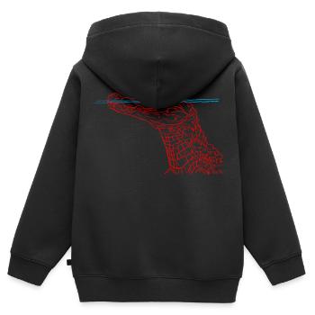 Crocodile T-Shirt - Sweat Premium à capuche zippé enfant bio - noir - Dos - AI Model Kid Male (0cm)