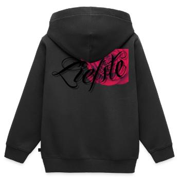 Geliebt - Kinder Premium Organic Zip Hoodie - Schwarz - Hinten - AI Model Kid Male (0cm)
