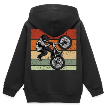 BMX Cadeau de Noël Enfants Accessoires de vélo Fun - Sweat Premium à capuche zippé enfant bio - noir - Dos - AI Model Kid Male (0cm)