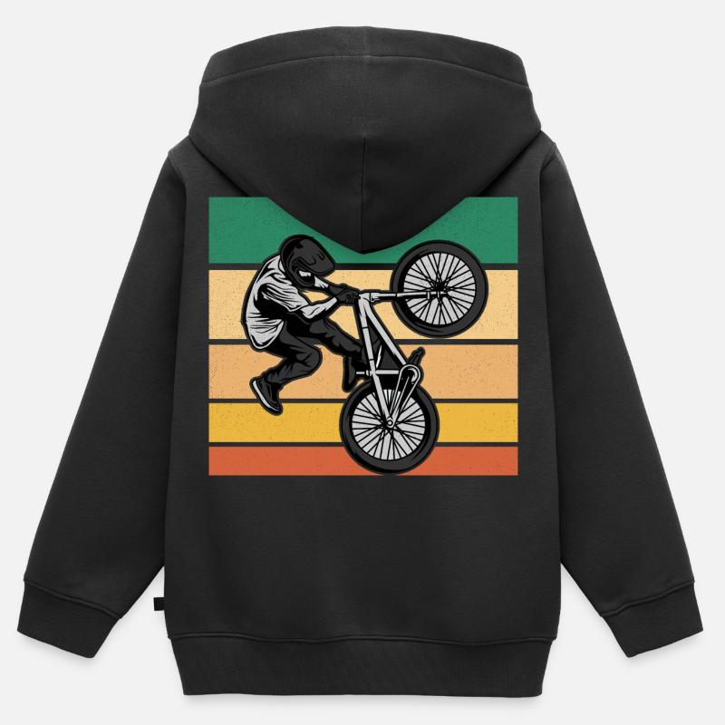 Vélo BMX - Sweat Premium à capuche zippé enfant bio - noir