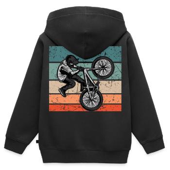 Accessoires de vélo BMX pour enfants - Sweat Premium à capuche zippé enfant bio - noir - Dos - AI Model Kid Male (0cm)