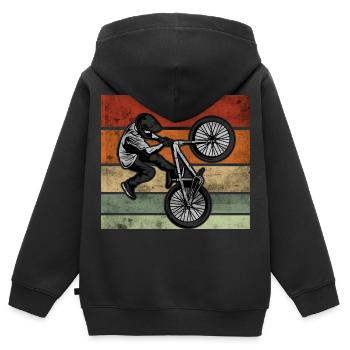 BMX Cadeau de Noël Vélo pour enfants - Sweat Premium à capuche zippé enfant bio - noir - Dos - AI Model Kid Male (0cm)