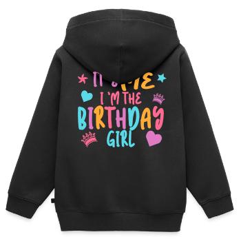 Fille d’anniversaire - Sweat Premium à capuche zippé enfant bio - noir - Dos - AI Model Kid Male (0cm)