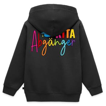 Kita Abgänger - Kinder Premium Organic Zip Hoodie - Schwarz - Hinten - AI Model Kid Male (0cm)