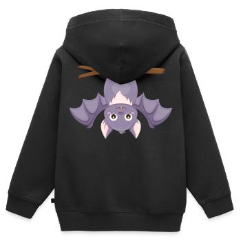 Chauve-souris - Sweat Premium à capuche zippé enfant bio - noir - Dos - AI Model Kid Male (0cm)
