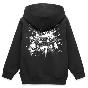 Game Controller - Kinder Premium Organic Zip Hoodie - Schwarz - Hinten - AI Model Kid Male (0cm)