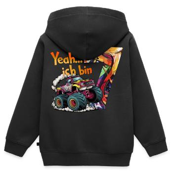 Monstertruck 7. Geburtstag Junge 7 Jahre alt - Kinder Premium Organic Zip Hoodie - Schwarz - Hinten - AI Model Kid Male (0cm)