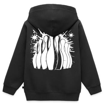 Bowling - Kinder Premium Organic Zip Hoodie - Schwarz - Hinten - AI Model Kid Male (0cm)