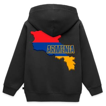 Armenia Flag, Armenia Flag Map, Armenia Flag - Kids Premium Organic Zip-up Hoodie - black - Back - AI Model Kid Male (0cm)