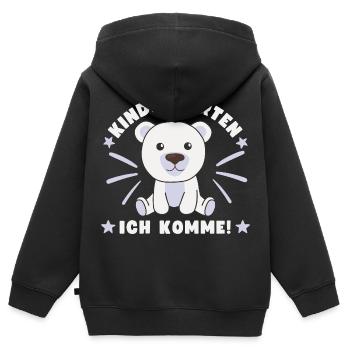 Kindergarten I'm Coming Kindergarten Child Polar Bear - Kids Premium Organic Zip-up Hoodie - black - Back - AI Model Kid Male (0cm)