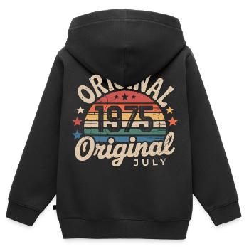 Original Juillet 1975 Anniversaire Vintage Retro - Sweat Premium à capuche zippé enfant bio - noir - Dos - AI Model Kid Male (0cm)