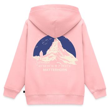 Matterhorn Souvenir Wandern Zermatt Andenken - Kinder Premium Organic Zip Hoodie - Rosa - Hinten - AI Model Kid Female (0cm)
