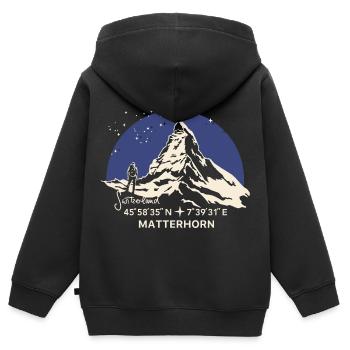 Matterhorn Souvenir Wandern Zermatt Andenken - Kinder Premium Organic Zip Hoodie - Schwarz - Hinten - AI Model Kid Male (0cm)