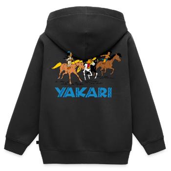 Yakari auf Ausritt - Kinder Premium Organic Zip Hoodie - Schwarz - Hinten - AI Model Kid Male (0cm)