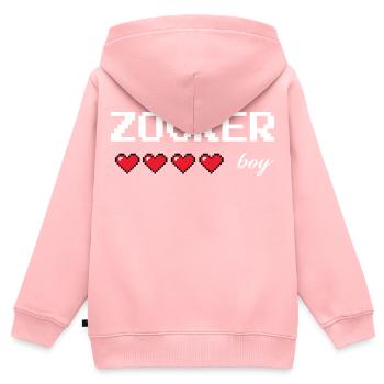 Retro Zocker Boy, cooles Design für den Retrogamer - Kinder Premium Organic Zip Hoodie - Rosa - Hinten - AI Model Kid Female (0cm)