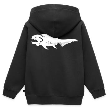 Dunkleosteus Urzeit Fisch des Devon - Kinder Premium Organic Zip Hoodie - Schwarz - Hinten - AI Model Kid Male (0cm)