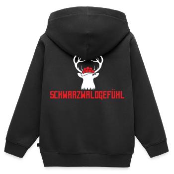 Schwarzwald Gefühl Hirschgeweih - Kinder Premium Organic Zip Hoodie - Schwarz - Hinten - AI Model Kid Male (0cm)
