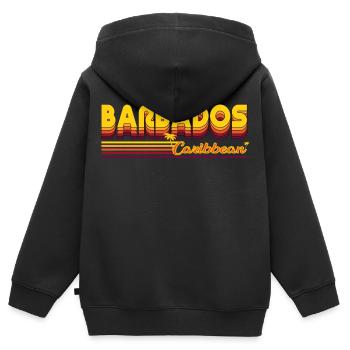 Barbade - Design de paradis des Caraïbes pour les fans des Caraïbes - Sweat Premium à capuche zippé enfant bio - noir - Dos - AI Model Kid Male (0cm)