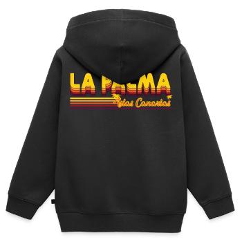 Île de La Palma des îles Canaries - Sweat Premium à capuche zippé enfant bio - noir - Dos - AI Model Kid Male (0cm)
