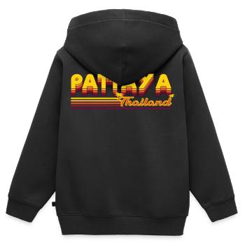 Pattaya - Leben am Meer sommerliches Design - Kinder Premium Organic Zip Hoodie - Schwarz - Hinten - AI Model Kid Male (0cm)