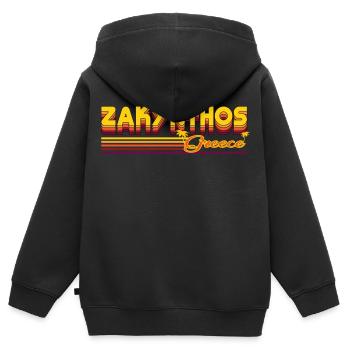 Zakynthos - Griechische Inselpracht Design - Kinder Premium Organic Zip Hoodie - Schwarz - Hinten - AI Model Kid Male (0cm)