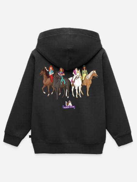 schleich® HORSE CLUB Die Mädchen Auf Ihren Pferden - Kinder Premium Organic Zip Hoodie - Schwarz