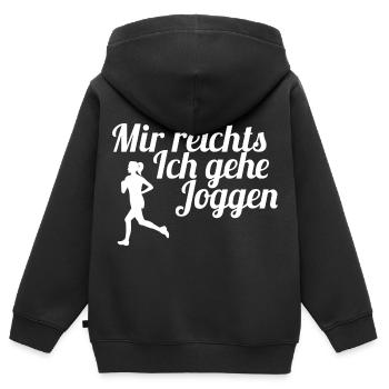 Läufer Laufen Joggen - Kinder Premium Organic Zip Hoodie - Schwarz - Hinten - AI Model Kid Male (0cm)