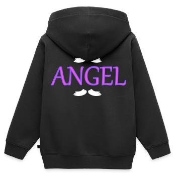 Angel Wings - Kinder Premium Organic Zip Hoodie - Schwarz - Hinten - AI Model Kid Male (0cm)