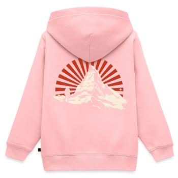 Matterhorn Schweiz Wandern Wanderung Andenken - Kinder Premium Organic Zip Hoodie - Rosa - Hinten - AI Model Kid Female (0cm)