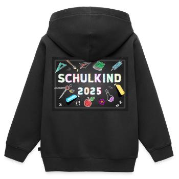 Schulkind 2025 Erstklässler - Kinder Premium Organic Zip Hoodie - Schwarz - Hinten - AI Model Kid Male (0cm)