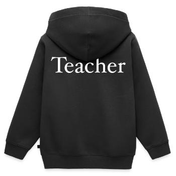 Lehrer - Kinder Premium Organic Zip Hoodie - Schwarz - Hinten - AI Model Kid Male (0cm)