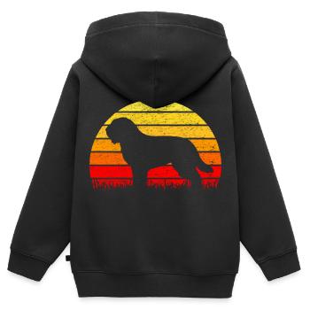 Schapendoes Hund Sonnenaufgang Vintage Silhouette - Kinder Premium Organic Zip Hoodie - Schwarz - Hinten - AI Model Kid Male (0cm)