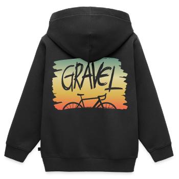Gravel Cycle Tour Gravel Bike Cycling Mountain Bike - Kids Premium Organic Zip-up Hoodie - black - Back - AI Model Kid Male (0cm)