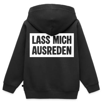 Lass mich ausreden - Kinder Premium Organic Zip Hoodie - Schwarz - Hinten - AI Model Kid Male (0cm)