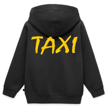 Taxi - Kinder Premium Organic Zip Hoodie - Schwarz - Hinten - AI Model Kid Male (0cm)